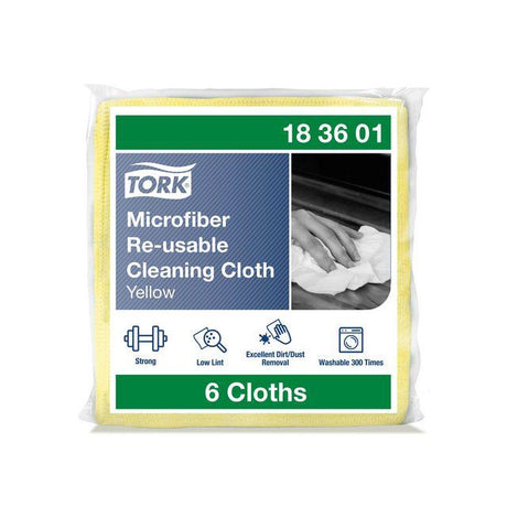 Microfibre cloth TORK 30,5x30,5cm yellow 6/pc