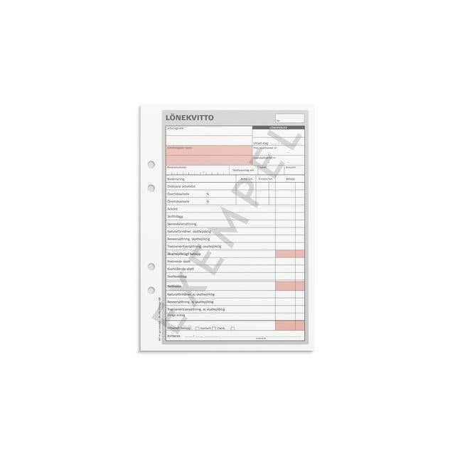 Payroll receipt form A5 50 sheets mcopy