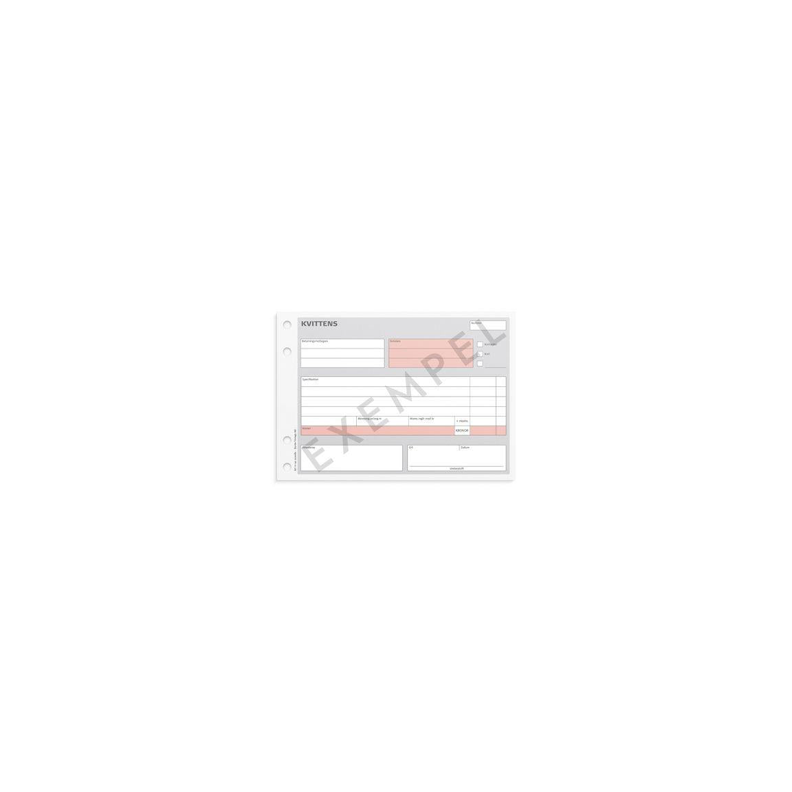 Receipt form A5L w. 1 copy 2x50 sheets