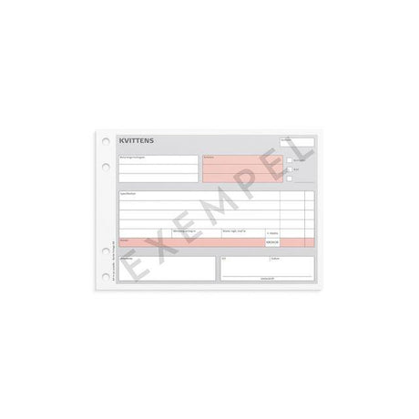 Receipt form A5L w. 1 copy 2x50 sheets
