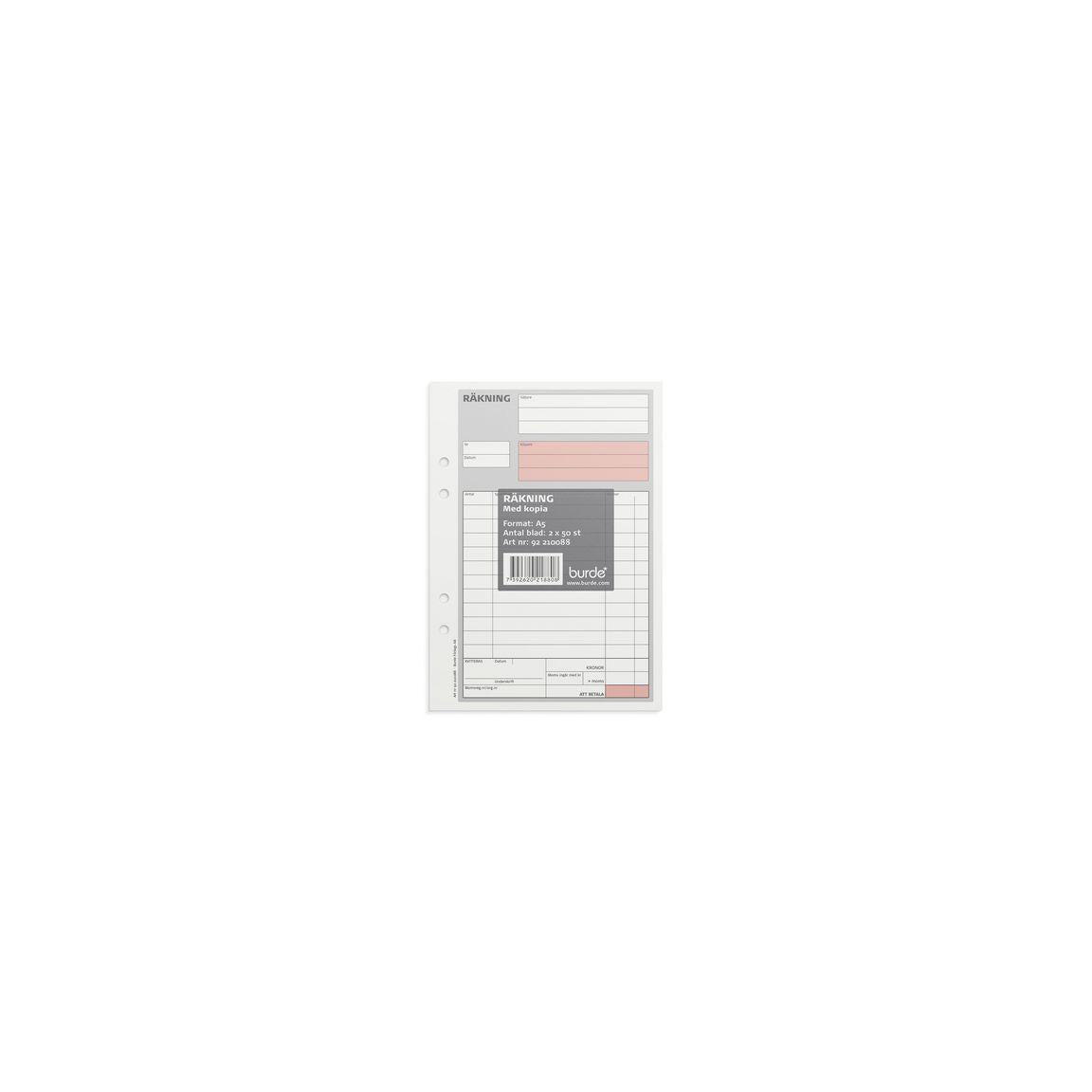 Form bill with copy A5 50 sheets