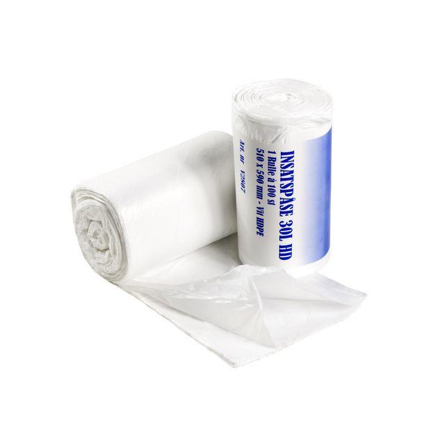 Wastepaper basket bag HD 30L white 100/rl