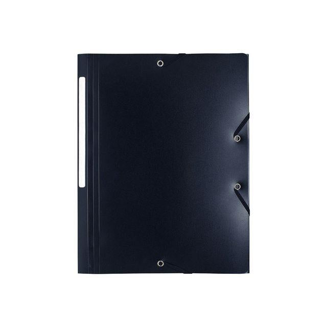 Rubber band folder LYRECO A4 PP 3-kl black