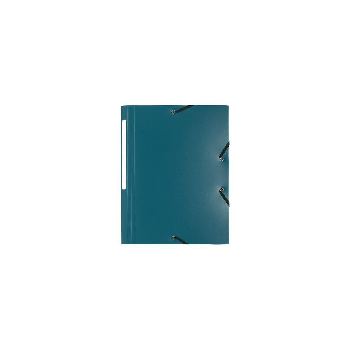 Rubber band folder LYRECO A4 PP 3-colour green