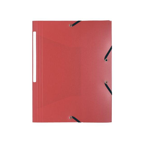 Rubber band folder LYRECO A4 PP 3-kl red