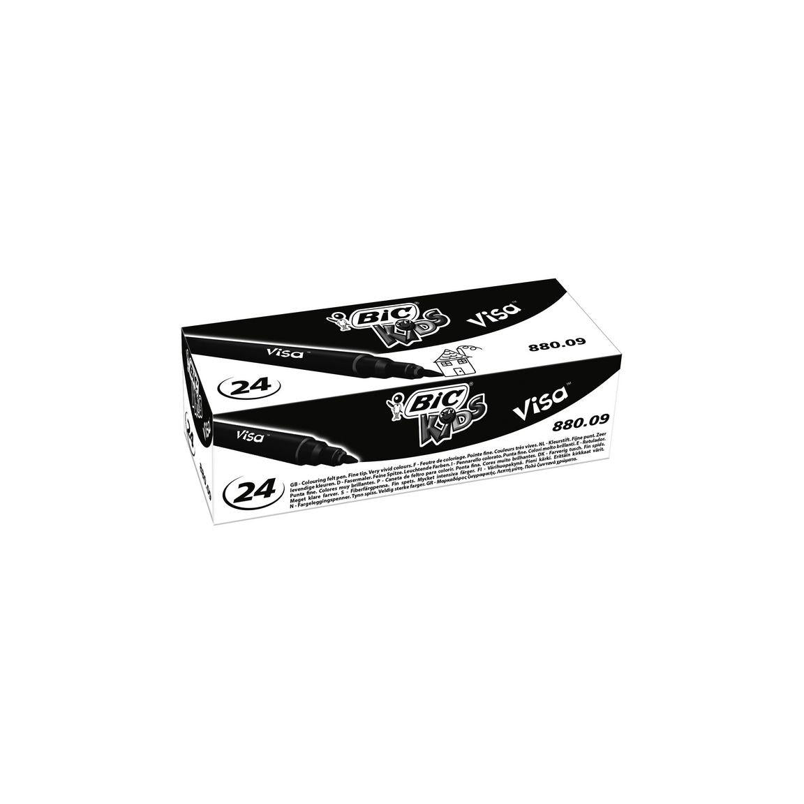 Fibre pen BIC Kids Visa F black 24/pc