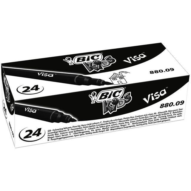 Fibre pen BIC Kids Visa F black 24/pc