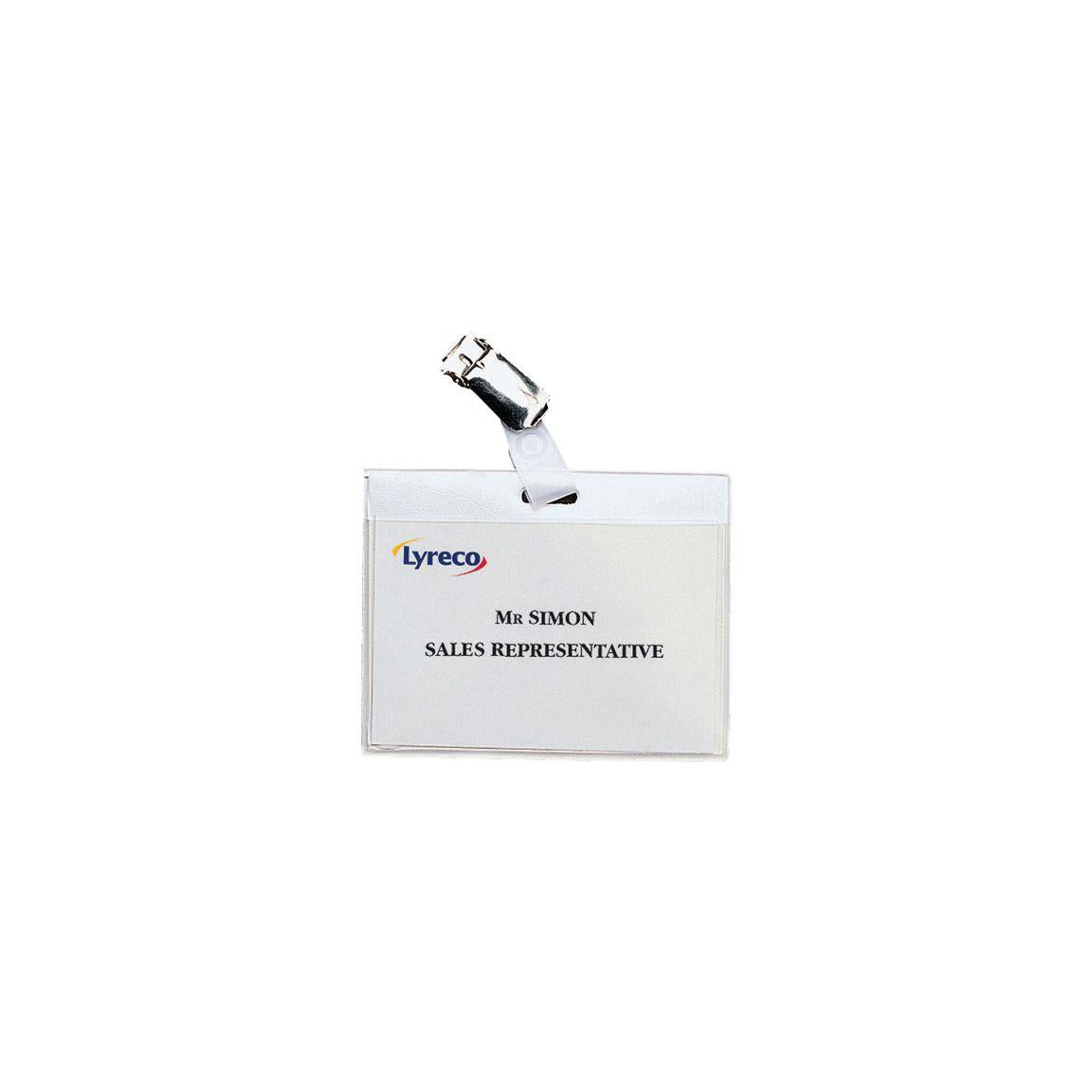 Nameplate LYRECO with clip 60x90mm 30/pc