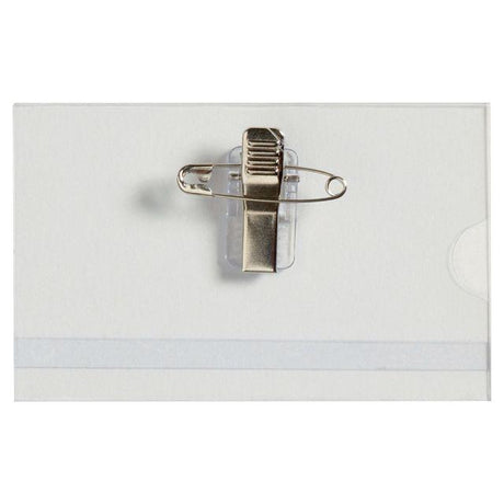 Nameplate LYRECO w.clamp/needle 55x89 50/pc