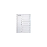 Plastic register LYRECO A4 PP 1-10 grey