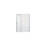 Plastic register LYRECO A4 PP 1-12 grey