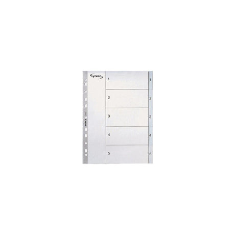 Plastic register LYRECO A4 PP 1-5 grey