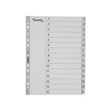 Plastic register LYRECO A4 PP 1-15 grey