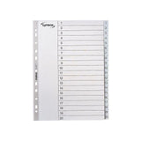 Plastic register LYRECO A4 PP 1-20 grey