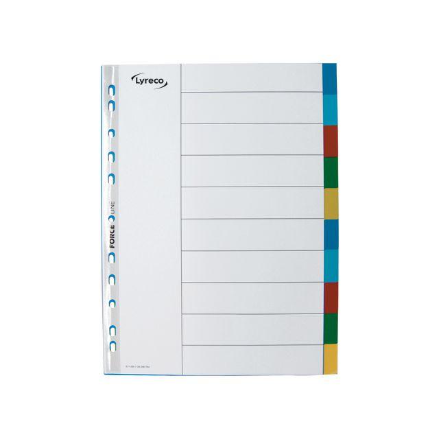 LYRECO A4+ PP 10-page colour plastic index