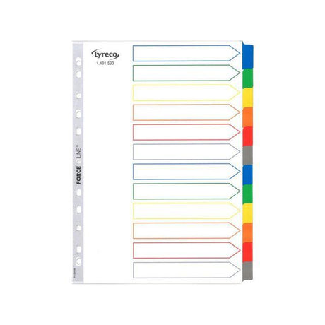 Card index LYRECO A4 1-15 white