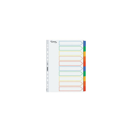 Cardboard index LYRECO A4 10 tab colours