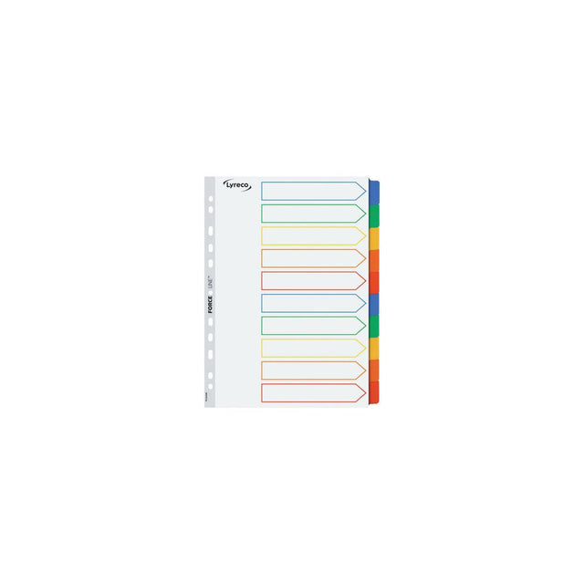 Cardboard index LYRECO A4 10 tab colours