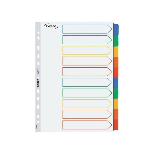 Cardboard index LYRECO A4 10 tab colours