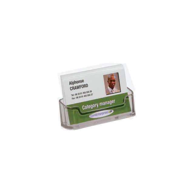 Business card holder DEFLECTO 1 compartment transp