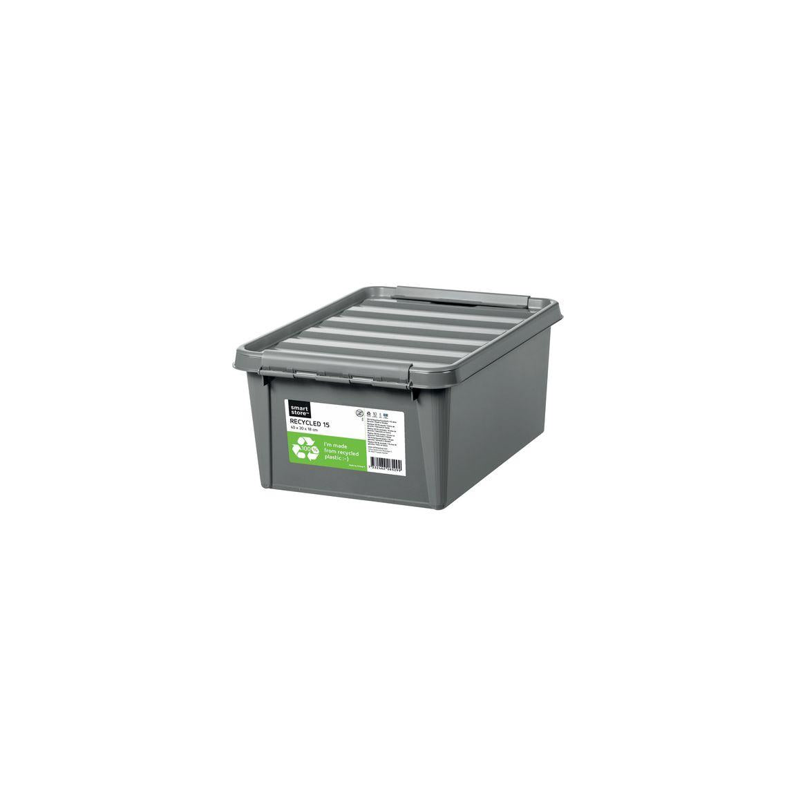 Plastic box SMARTSTORE ECO 14L w.lid grey