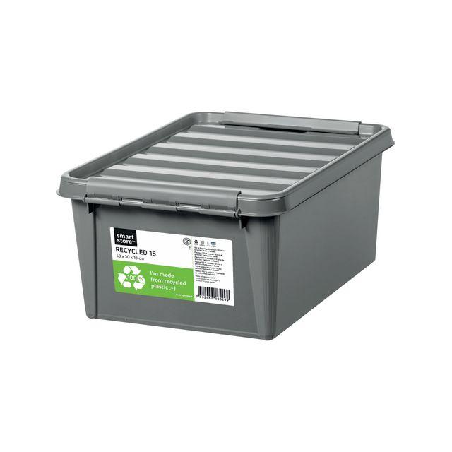 Plastic box SMARTSTORE ECO 14L w.lid grey