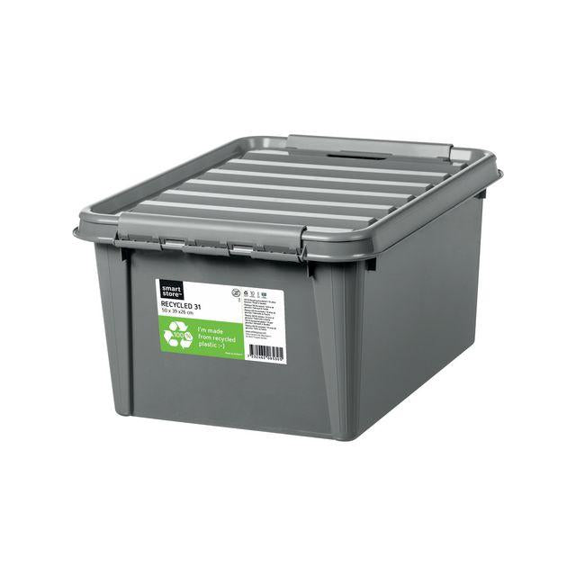 Plastic box SMARTSTORE ECO 32L w.lid grey