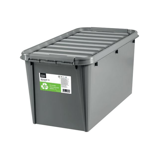 Plastic box SMARTSTORE ECO 70L with lid grey