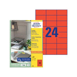 Label AVERY red 70x37mm 2400/pc