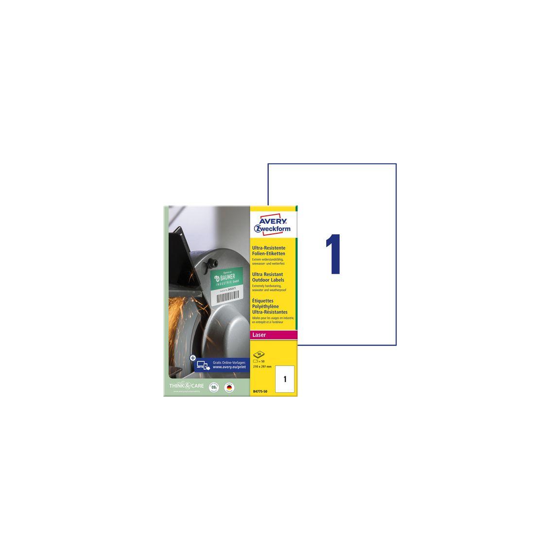 Label AVERY H-duty lab 210x297mm 50/pc