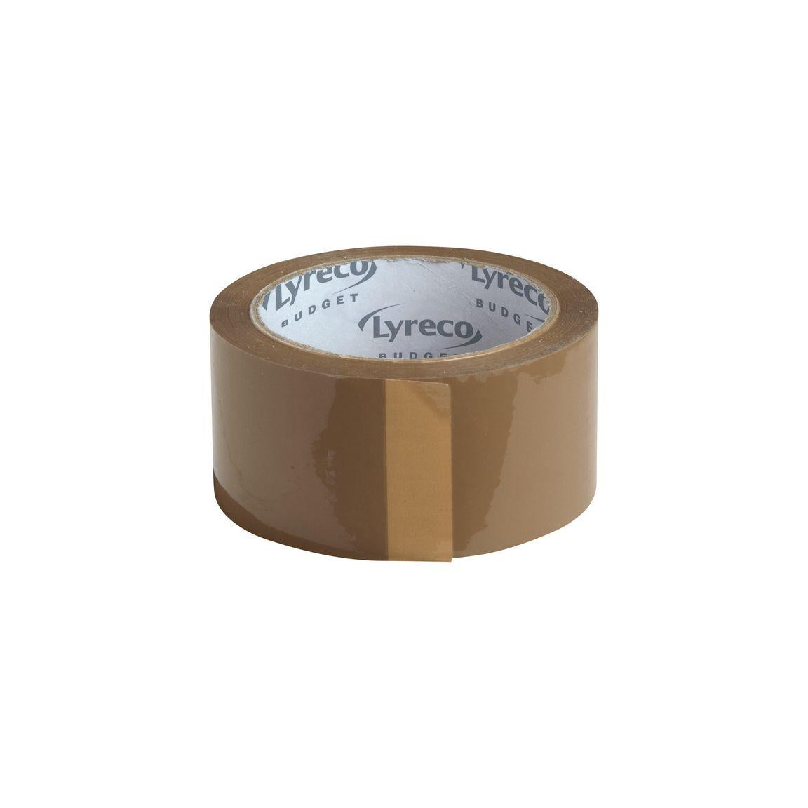 Packing tape LYRECO PP 50mmx66m Brown 6/pack