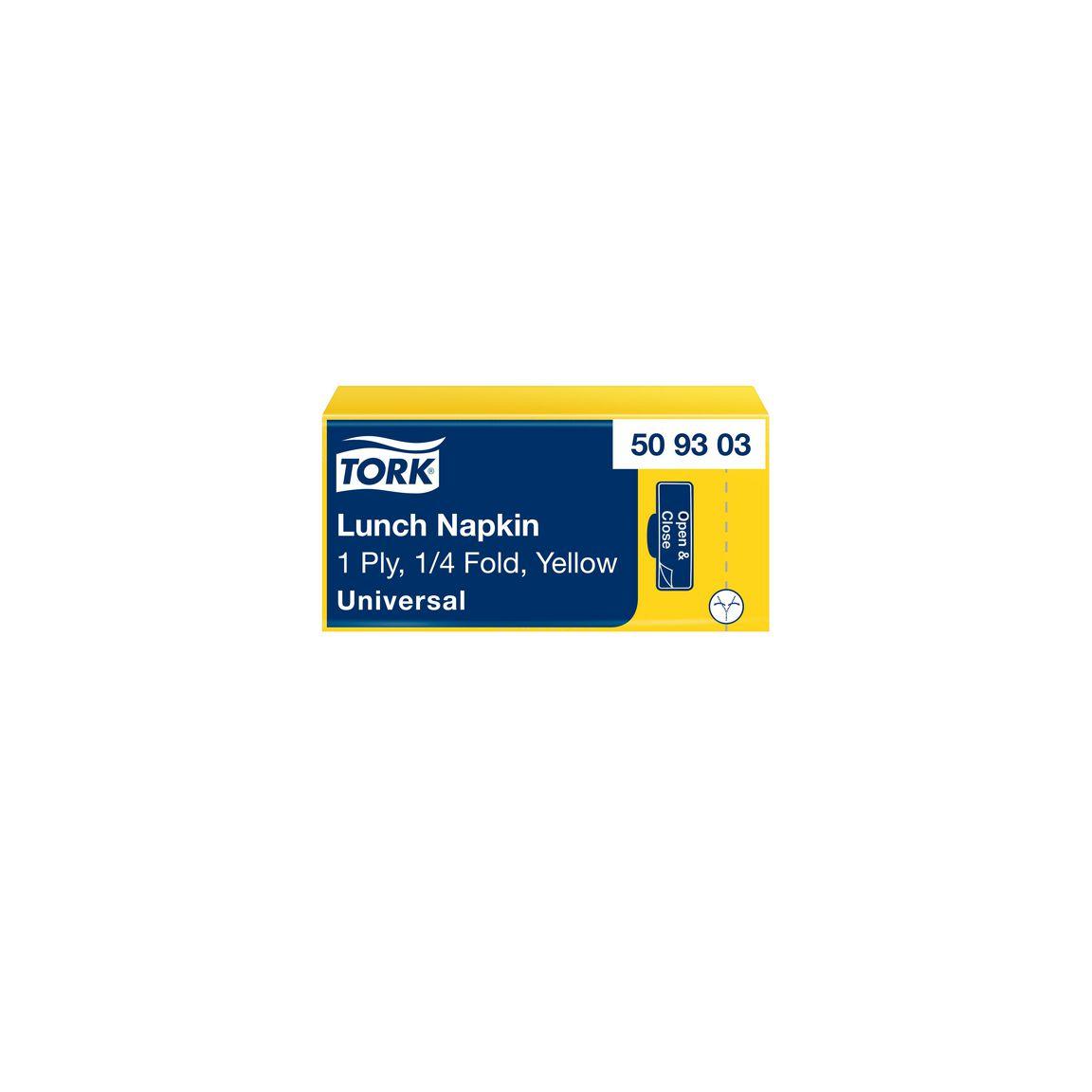 Napkin TORK Lunch 1-ply yellow 500/pack