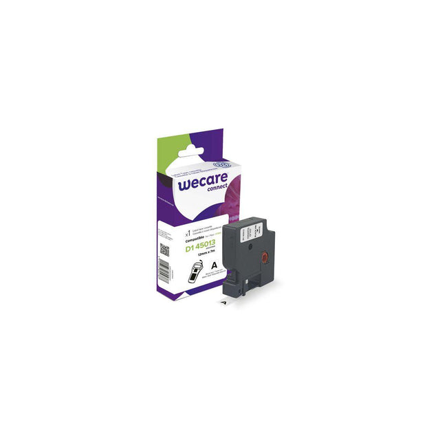 Tape WECARE 12mm Black on White