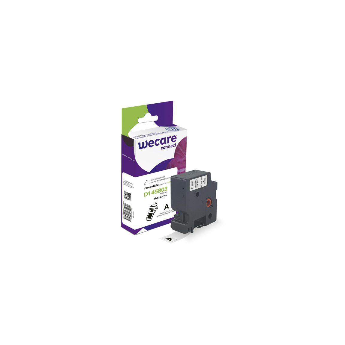 Tape WECARE 19mm Black on White