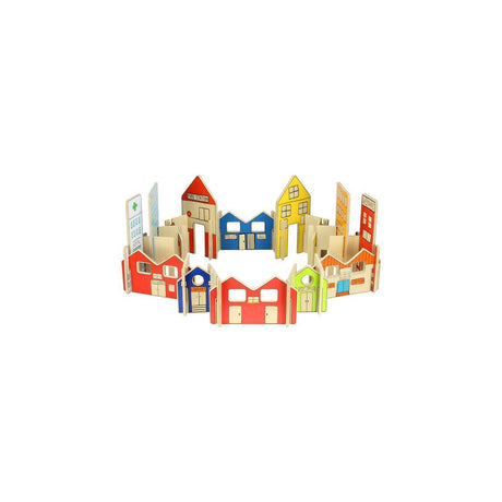 Building set City in wood 26 pieces