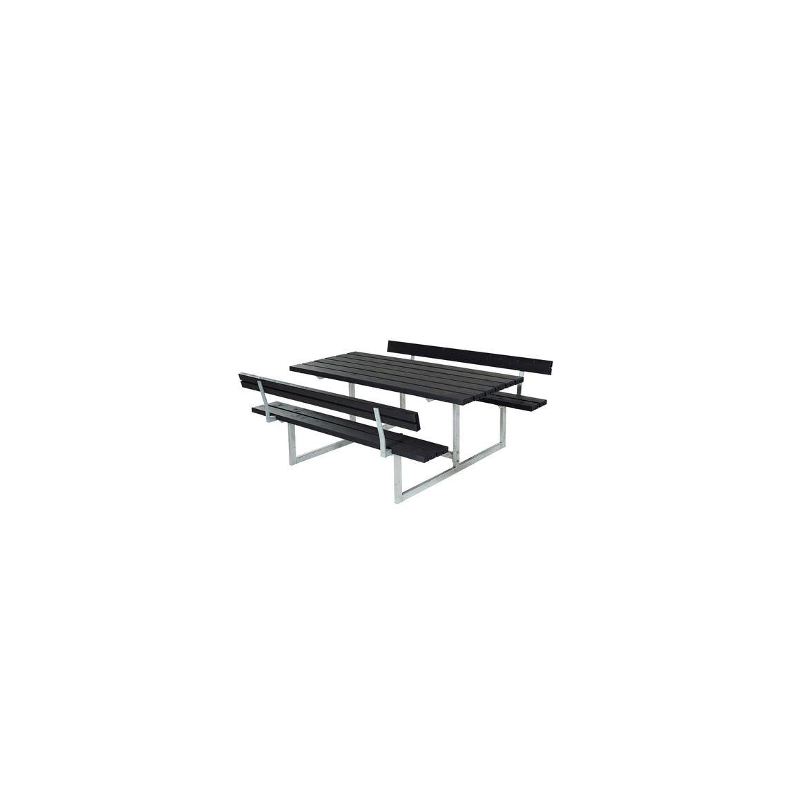 Bench set Basic w/2 backrests black