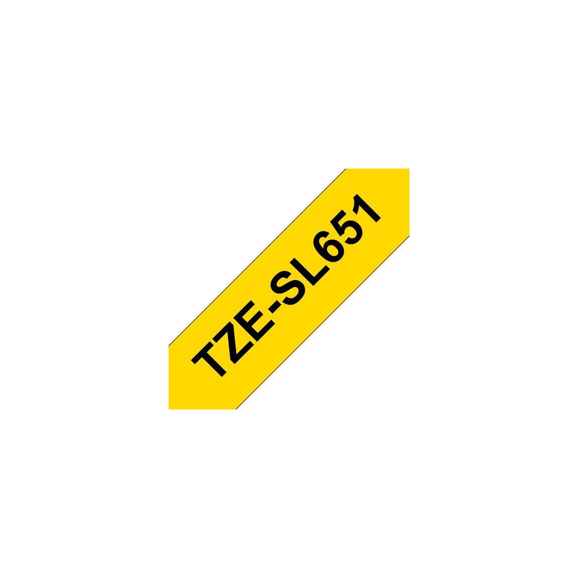 Tape BROTHER TZESL651 24mm Black on Yellow