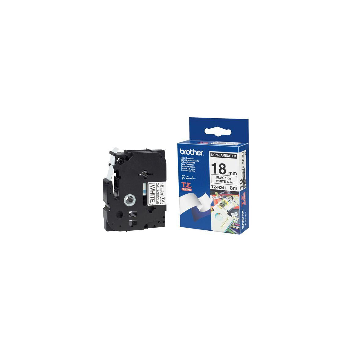 Tape BROTHER TZEN241 18mm Black on White