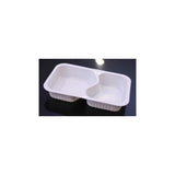 Food mould 2-compartment 1/4 White PP 600/pc