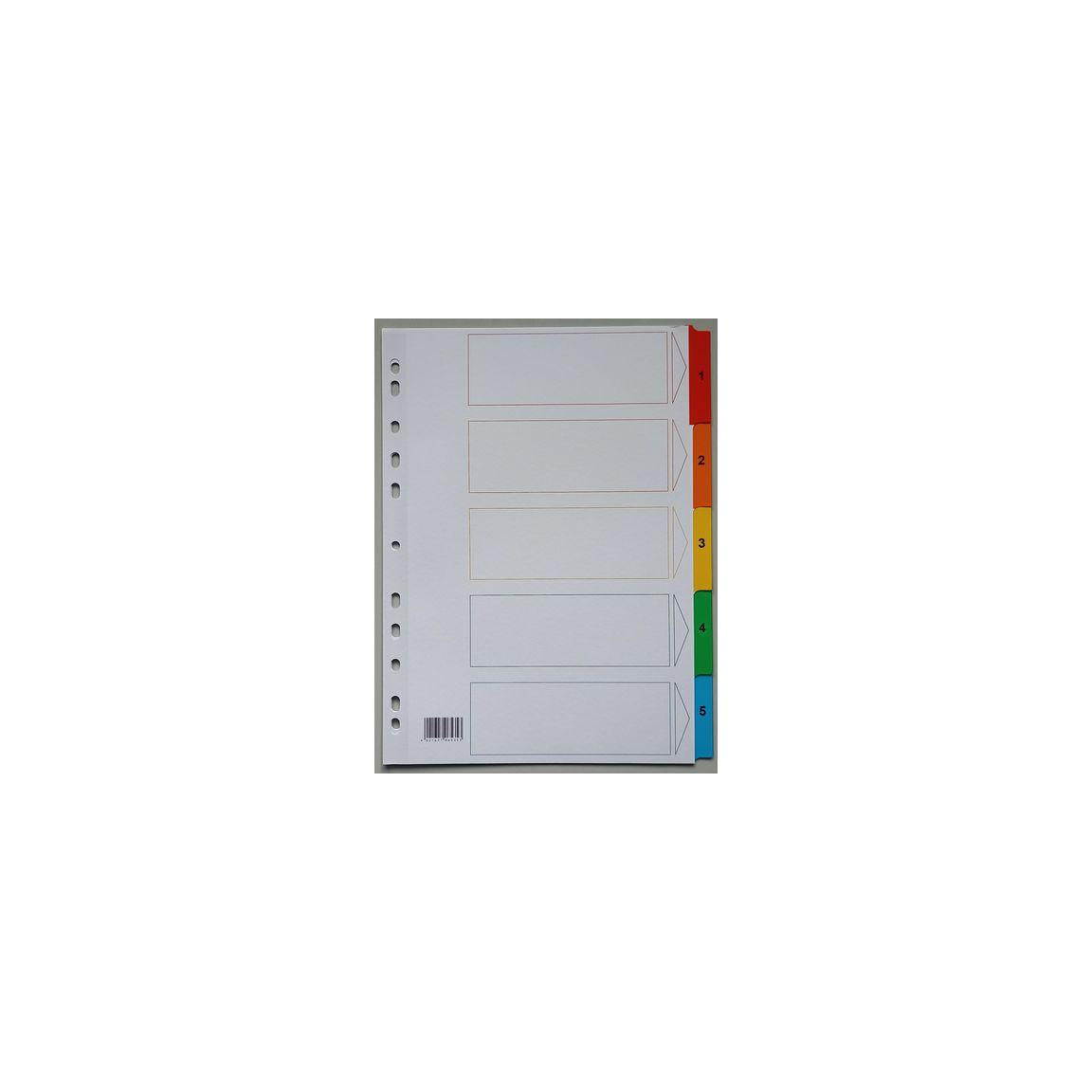 Card index PLASTOREG A4 170g 1-5