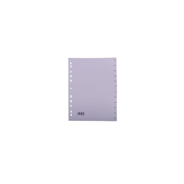 Plastic register PLASTOREG A4 Jan-Dec gr fl