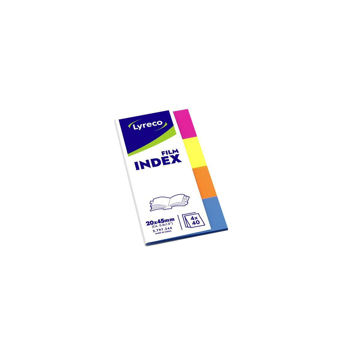 Index film LYRECO 20x45mm 4 colour 160/pc