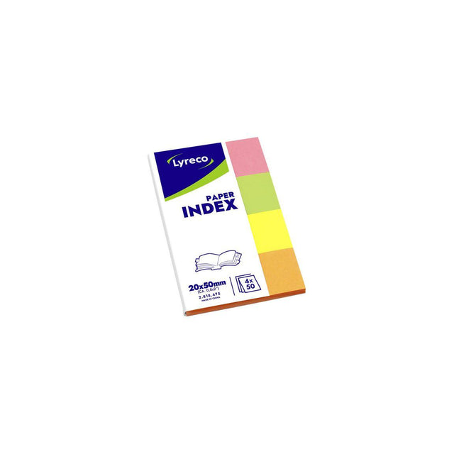 Index tabs LYRECO 20x50mm 4 colour 160/pc