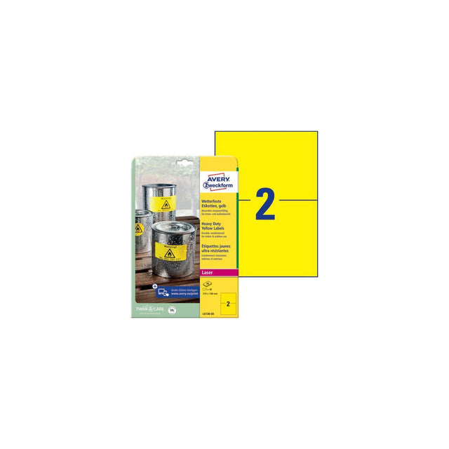 Label AVERY 210x148mm yellow 40/pack