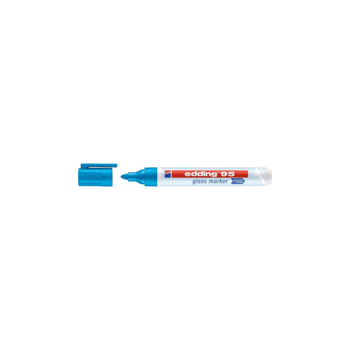 Labelling pen glass board EDDING 95 light blue