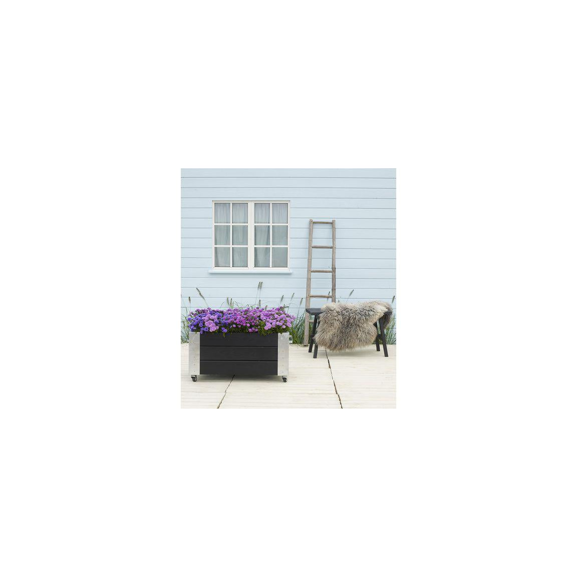 Flower box CUBIC 50x45x87cm black