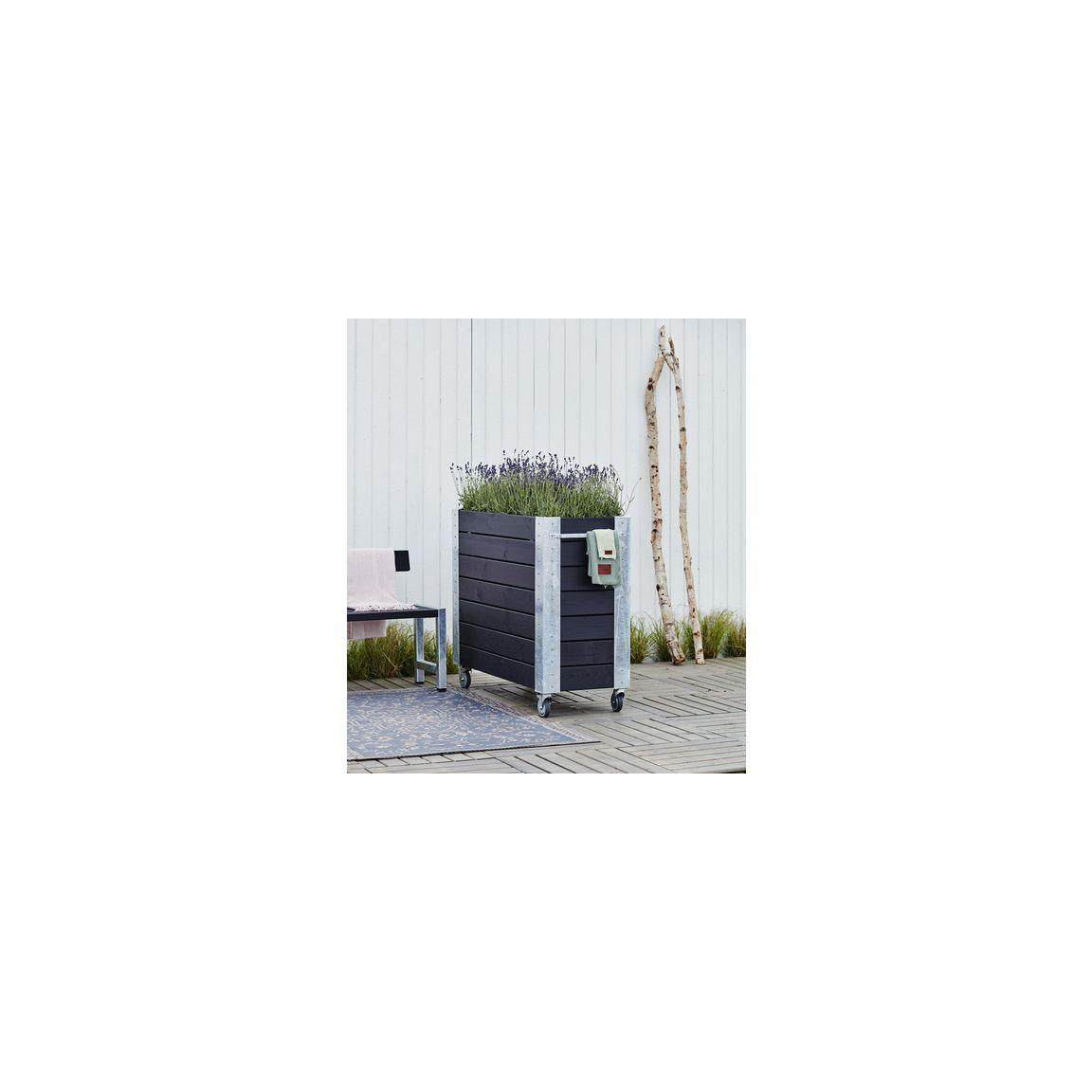 Flower box CUBIC 50x95x120cm black
