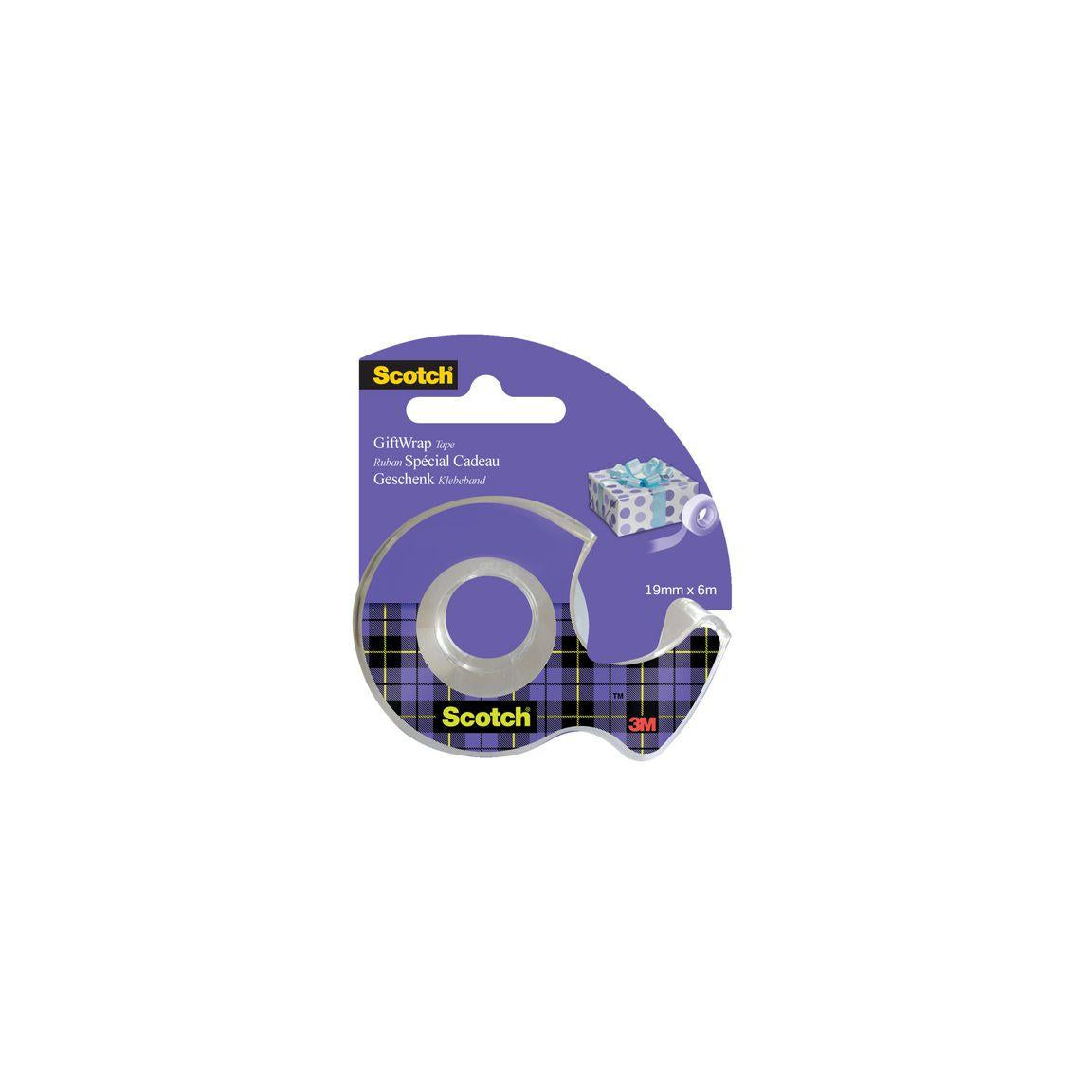 Gift tape SCOTCH incl. holder 19mmx15m