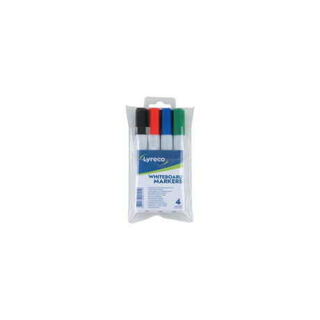 Whiteboard pen LYRECO drywipe round 4/pack