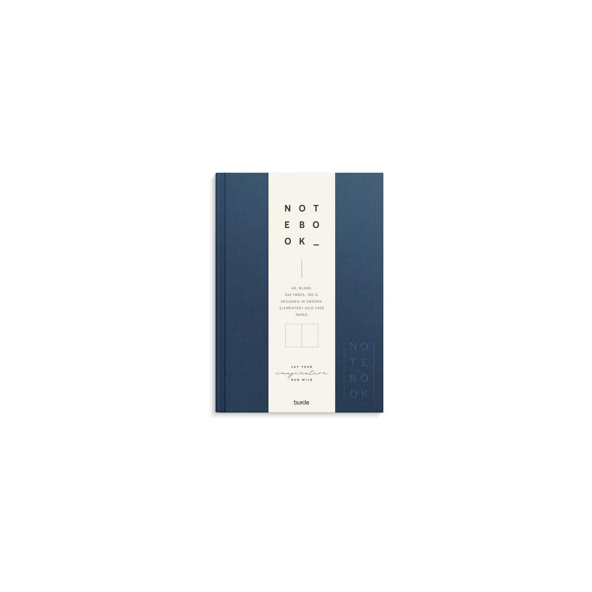 Ant.bok BURDE A5 textile unlined dark blue